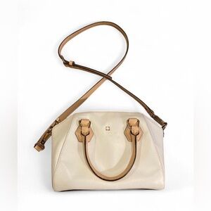 Kate Spade White and Brown Satchel